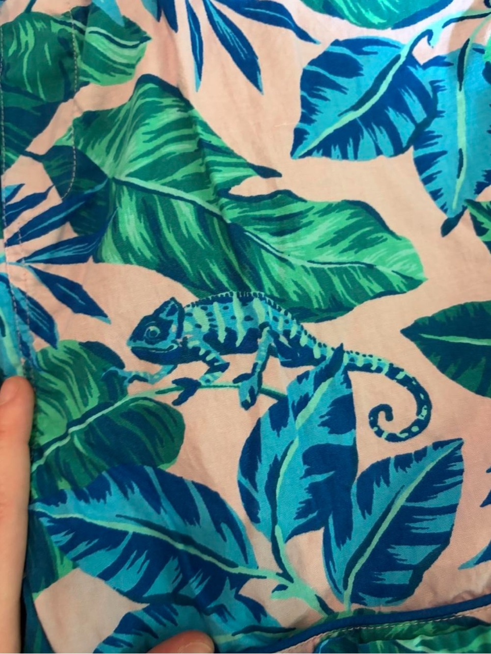 Printfresh Karma Chameleon Tropical Leaf Short Pajama Set, 100% cotton, M - Picture 4 of 6